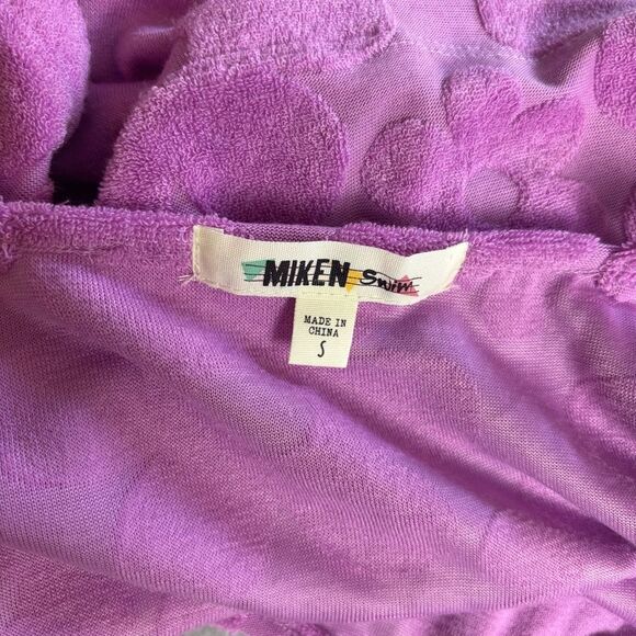 Miken Swim Pink Floral Terry Cloth Tank Top Size Small NEW Beach Summer Casual - Picture 5 of 5